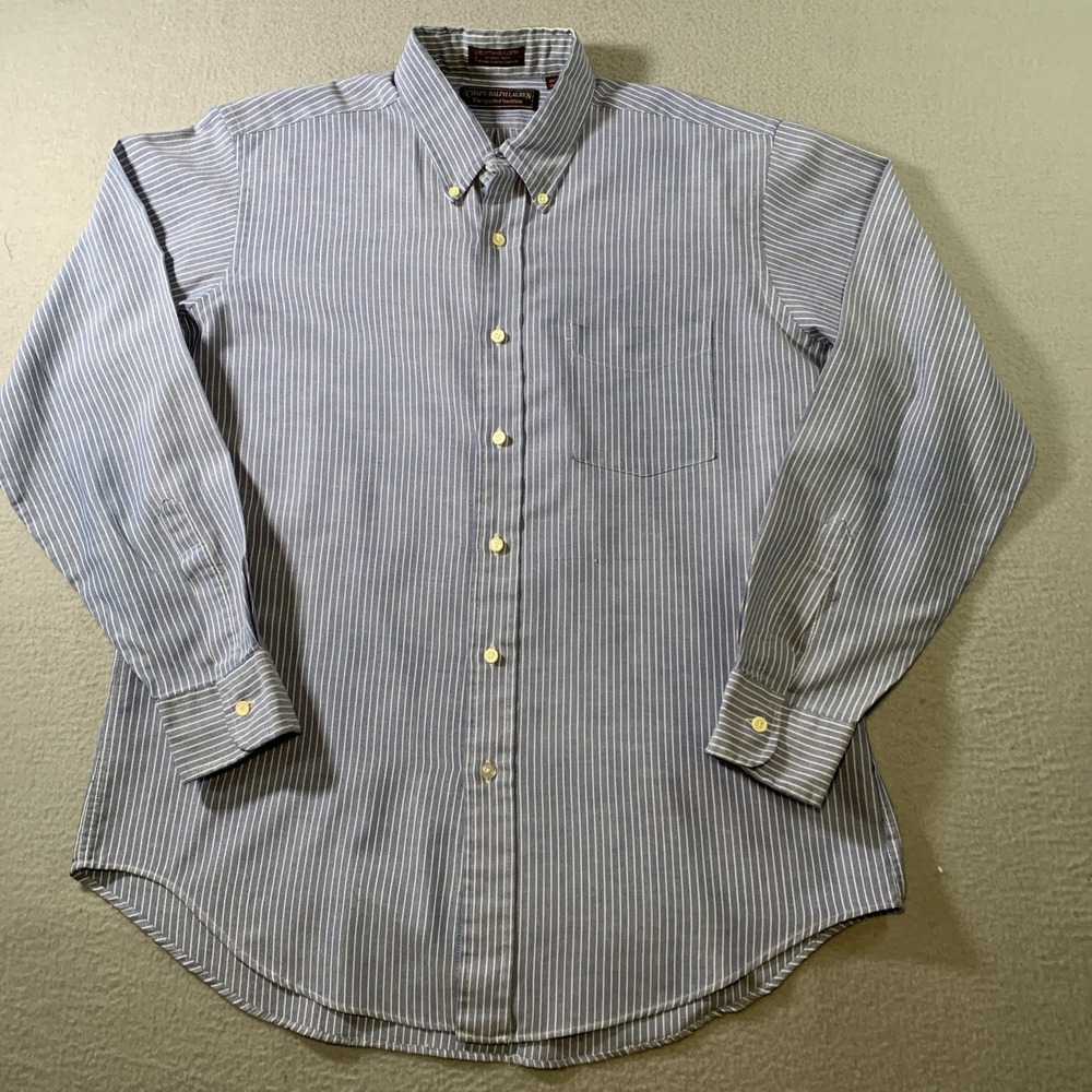 Vintage 90s Chaps Ralph Lauren "The spirited tradition" Men's Shirt Med 16 1/2